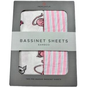 Cat Candy Stripe Baby Bassinet Fitted Sheets Rayon Bamboo White Pink Newcastle